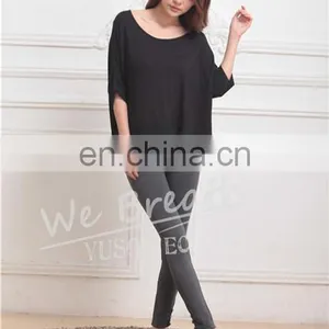 Black Bamboo Summer Breathable T-shirt Blouse Home Wear Girls thumbnail-2