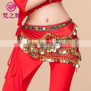 Hot Sale Egyptian Gold Coins Belly Dance Hip Scarf Y-2034# thumbnail-5