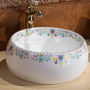 Good Design Wash Hand Ceramic Tabletop Colorful Square Bathroom Wash Hand Basin Sink From Chaozhou China thumbnail-2