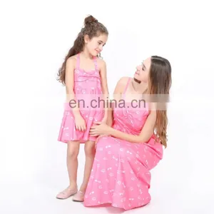 2019 Summer Pink Bow Adjustable Strap Button Boutique Wholesale Mommy And Me Matching (this Link for Girls,1-12years) thumbnail-1