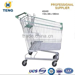 Asian Style High Capacity Shopping Cart Basket Push Cart thumbnail-3