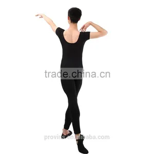 Comfortable Cotton Short Sleeve and Ancke Length Ballet Dance and Gymnastics Unitard For Men thumbnail-4