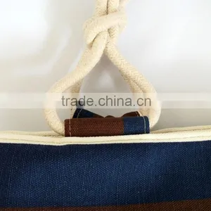 2015 New Arrival Big Capacity Women Lady Female Canvas Stripe Printed Tote Bag thumbnail-2
