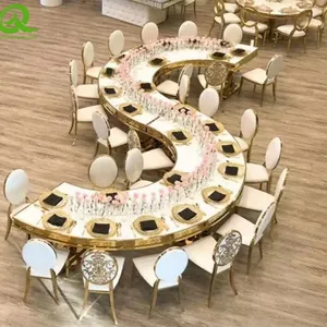 Popular Stainless Steel Wedding Table Sets Event Dining Table For Hotel Furniture thumbnail-1