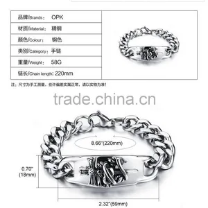 Antic Unique Titanium Sterling Steel Man Bracelets Handmade Heavy 316L Steel Design Bangles thumbnail-6
