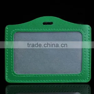 Fashion Horizontal Style Faux Leather Business ID Credit Card Badge Holder thumbnail-3