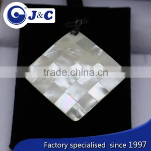 Mother of Pearl Shell Pendant ,MOP Shell Square Shape Pendant thumbnail-1
