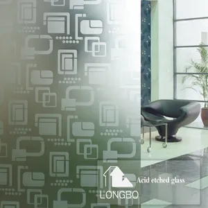 Clear and Extra Clear Acid Etched Frosted Glass for Window Door and Office Partitions With China Factory Lowest Price thumbnail-1