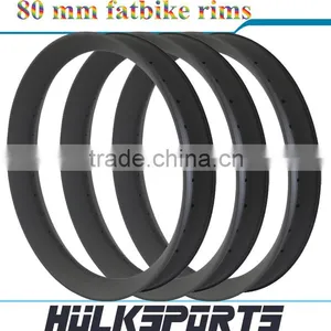 2016 Carbon Bike Kits 26er 80 mm Wide Carbon Rims 26'' 80 mm Fatbike Rims Mountain Bike Carbon Rims for Sale thumbnail-1