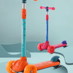 Children's Skateboarding High Height Bike Folding Flash Wheel Pedal Scooter 1-6 Year Old Scooter（Wechat:13510231336） thumbnail-1