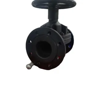 Cast Iron Lined Manual Flange DDIaphragm Valve Rubber Corrosion-Resistant Acid Alkali Resistant for Water Media thumbnail-2