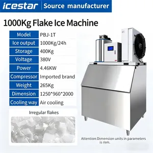 Automatic 1000kg Flake Ice Machine With Insulated Ice Bin for Commercial & Industrial Use thumbnail-2