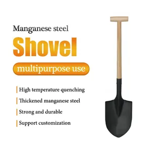  Ghana Square Point Shovel Y Shape Soft Grip Carbon Steel Blade thumbnail-3