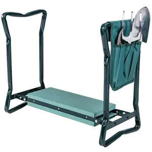 Lightweight Folding Steel Frame Soft EVA Foam Cushion Portable Dual Use Kneeler Stool With Side Bag Garden Kneeler and Seat thumbnail-5