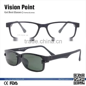 Full Rim Magnetic Optical Frames With Clip On Polarized Sunglasses For Men From China thumbnail-1