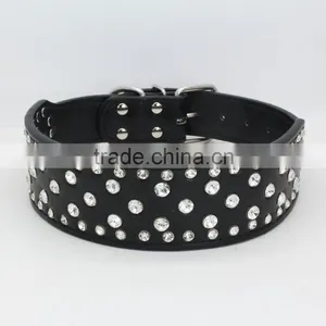 Manufacturer Selling Big Diamond Imitation Leather Pet Collar Beautiful Dog Collar thumbnail-6