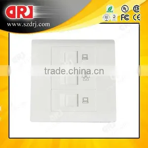 3 Ports Transverse Type Network Faceplate 86*86 thumbnail-1
