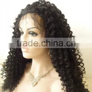 Most Popular Super Long 1# Lace Front Synthetic Kinky Curly Wig thumbnail-2