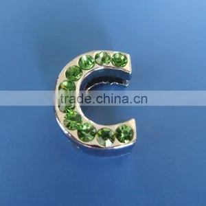 18mm Slide Letters With Green Rhinestone thumbnail-4
