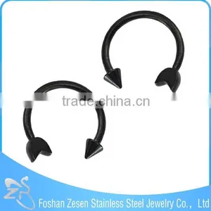 Forever Fashion Stainless Steel Horseshoe Circular Rainbow Nose Rings thumbnail-2
