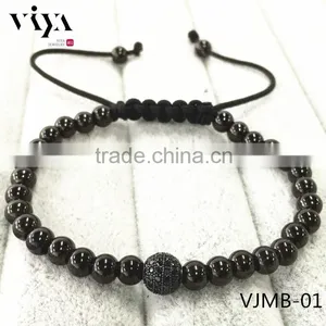 Newest Fashion Unzex Wrap Rope Beads Bracelet With Stainless Steel Bead Bracelet 7" thumbnail-2