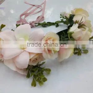 HL016 New Fashion Artificial Flowers Handmade Foam Head Wreath for Wedding Garland Bridal Headdress thumbnail-2