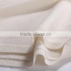 JS-12016 OEM Service V Neck and Elliptic Brim Women Pure Cashmere Pullover thumbnail-5