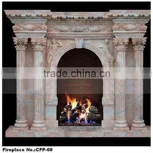 Figure Statue Pillar Carved Fireplace Mantel Shelves thumbnail-1