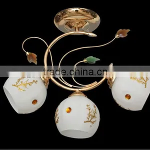 Popular Chandelier Gold Iron E27 Ceiling Glass Chandelier thumbnail-1