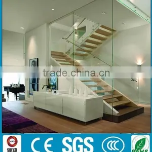 High Quality Wooden Treads Glass Railiing Straight Staircase -YUDI thumbnail-1