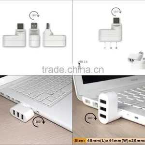180 Degree Rotating Head USB2.0 3 Ports USB HUB for Tablet, PC thumbnail-1