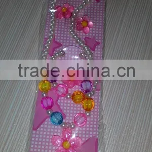 Kid's Necklace Bracelet Ring and Ear Clip Jewelry Set thumbnail-1