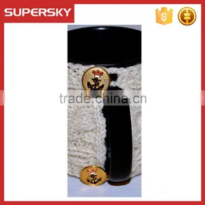 V-79 Cheap Cable Crochet Mug Sleeve Warmmer Cup Mug Sweater With Anchor Button thumbnail-4