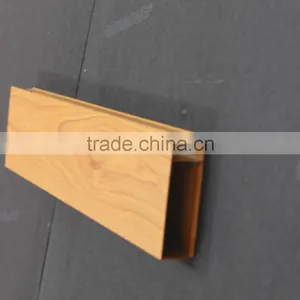 Elegant Facade Wood Grain Suspended Metal Strip Ceiling U Aluminum Screen Ceiling Tiles thumbnail-1