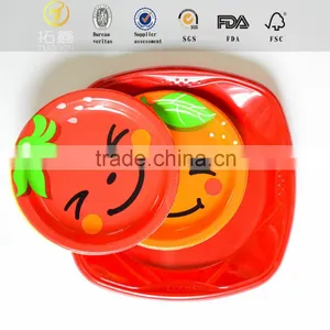 Dishes Paper pe Coated Cartoon Divided Plate With High Quality thumbnail-1