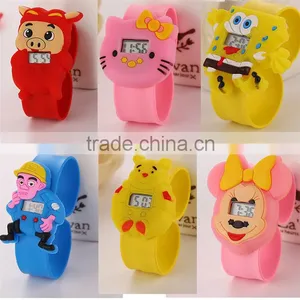 Wholesale Kids Electronic Digital Watch Silicone Cartoon Shape Watches Slap Bracelet Watch Kids Slap Watch thumbnail-1