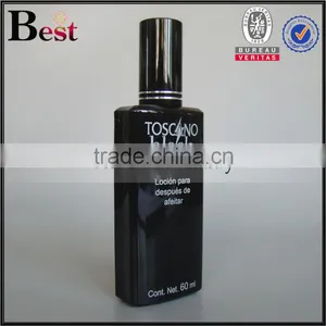 Silk Printing 60ml Shiny Black Glass Perfume Bottle With Shiny Balck Sprayer thumbnail-2