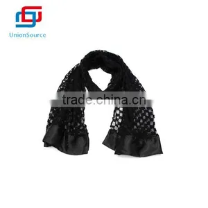 Wholesale Black Dacron Satin Scarf thumbnail-1