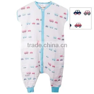 Wholesale100% Cotton Muslin Baby Sleeing Bag Anti-kicking Bag Spring and Summer thumbnail-3