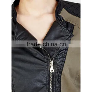 Lady's Fashion Style Faux Leather Fringe Jacket, Black thumbnail-3