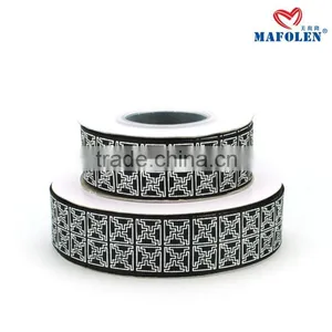 Ribbons Factory in China Cheap Black Printing Checks Grosgrain Ribbon Imported thumbnail-3