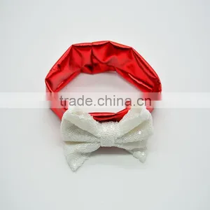 20 Color Big Sequin Bow Hair Band, Festival Wedding Floral Garland Hair Accessories, Metallic Messy Bowknot Head Wrap thumbnail-5