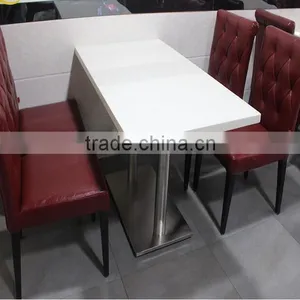 White Artificial Stone Solid Surface Marble Table Top,Restaurant Dinning Table , Coffee Table thumbnail-4