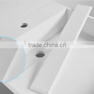Wall Mounted Acrylic Solid Surface Wash Basin / Stone Resin Wall Hung Acrylic Solid Surface Basin/ Artificial Stone Resin Basin thumbnail-6