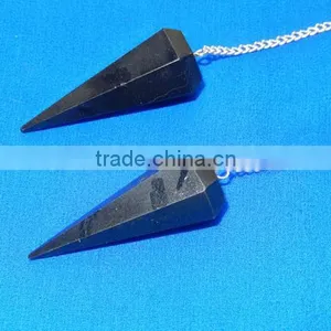 Black Tourmaline Facetted Pendulum for Metaphysical Healing thumbnail-2