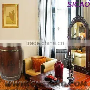 Imported Oak Wine Cabinet Furniture Barrel Shape Electric Wine Barrel Fridge Cabinet OEM Color Logo thumbnail-1