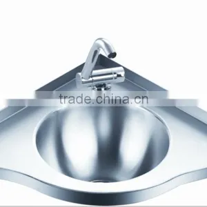 Yacht,Boat Train and Public Mobile Toilet Used Stainless Steel Triangle Round Kitchen Hand Wash Basin Corner Sink GR-Y597 thumbnail-1