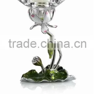 RORO Harmony Water Lily Enamel Crystal Glass Candle Holder thumbnail-1