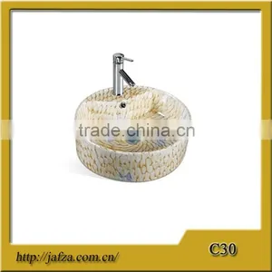 C30 Marble Counter Top Wash Basin, Bathroom Basin, Art Basin thumbnail-1