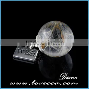 20mm Clear Transparent Resin Ball With Dandelion ,dandelion Resin Ball With Wish Pendant thumbnail-2